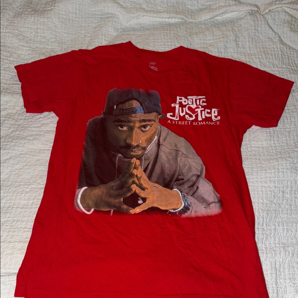 Red Graphic Tee 2Pac Poetic Justice